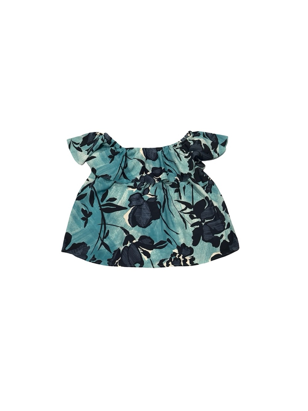 Maeve Teal Floral Off-Shoulder Blouse